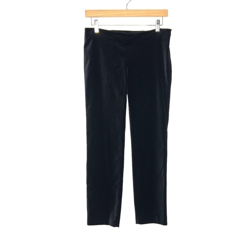 DREW Womens Velvet Flat Front Pants Sz 4 Black Side Zip Closure USA